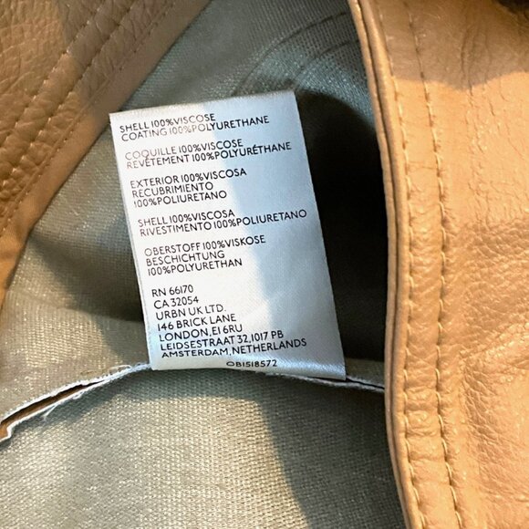 by Anthropologie Faux Leather Cargo Utility Pants Brown US Size 4 High Rise - Picture 10 of 11